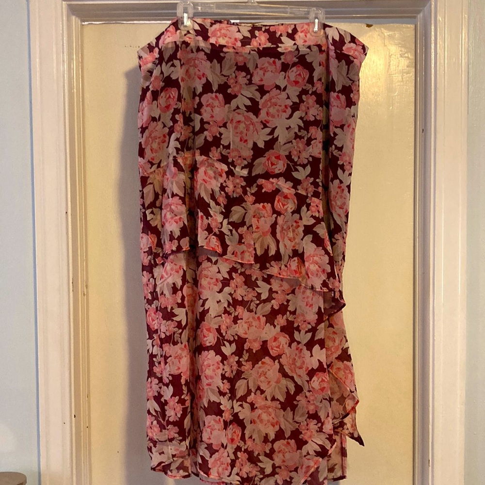 Chiffon printed midi skirt